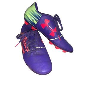 Purple Under Armour Cleats Kids